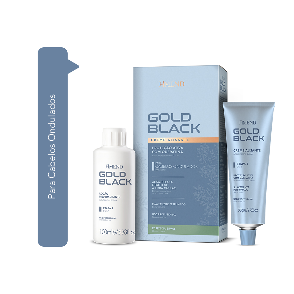 Kit Creme Alisante Amend Gold Black Ervas image number 1